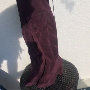 NWOT: dark purple knee high boots